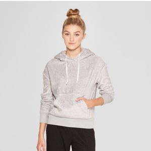 Gray plush hoodie